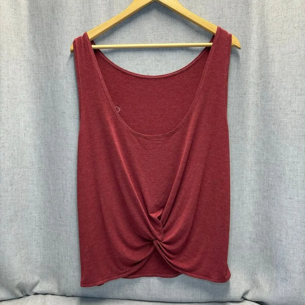 Zyia Active‎ Tank Top Red Viscose Twisted Back Women’s Sixe 2XL Athleisure
